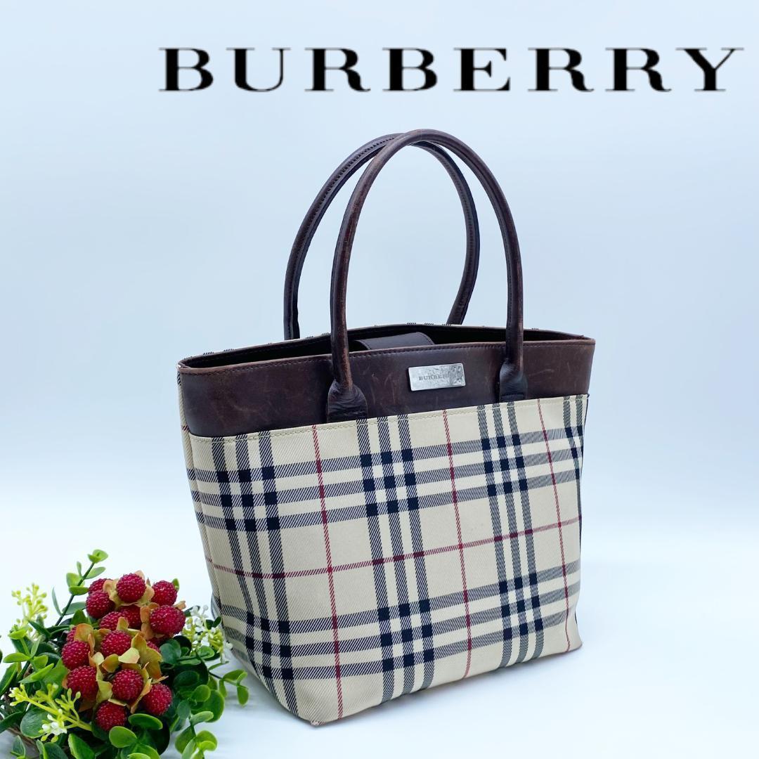 【送料無料】フォロー割実施中❗️バーバリー ノバチェック ハンドバッグ ベージュ