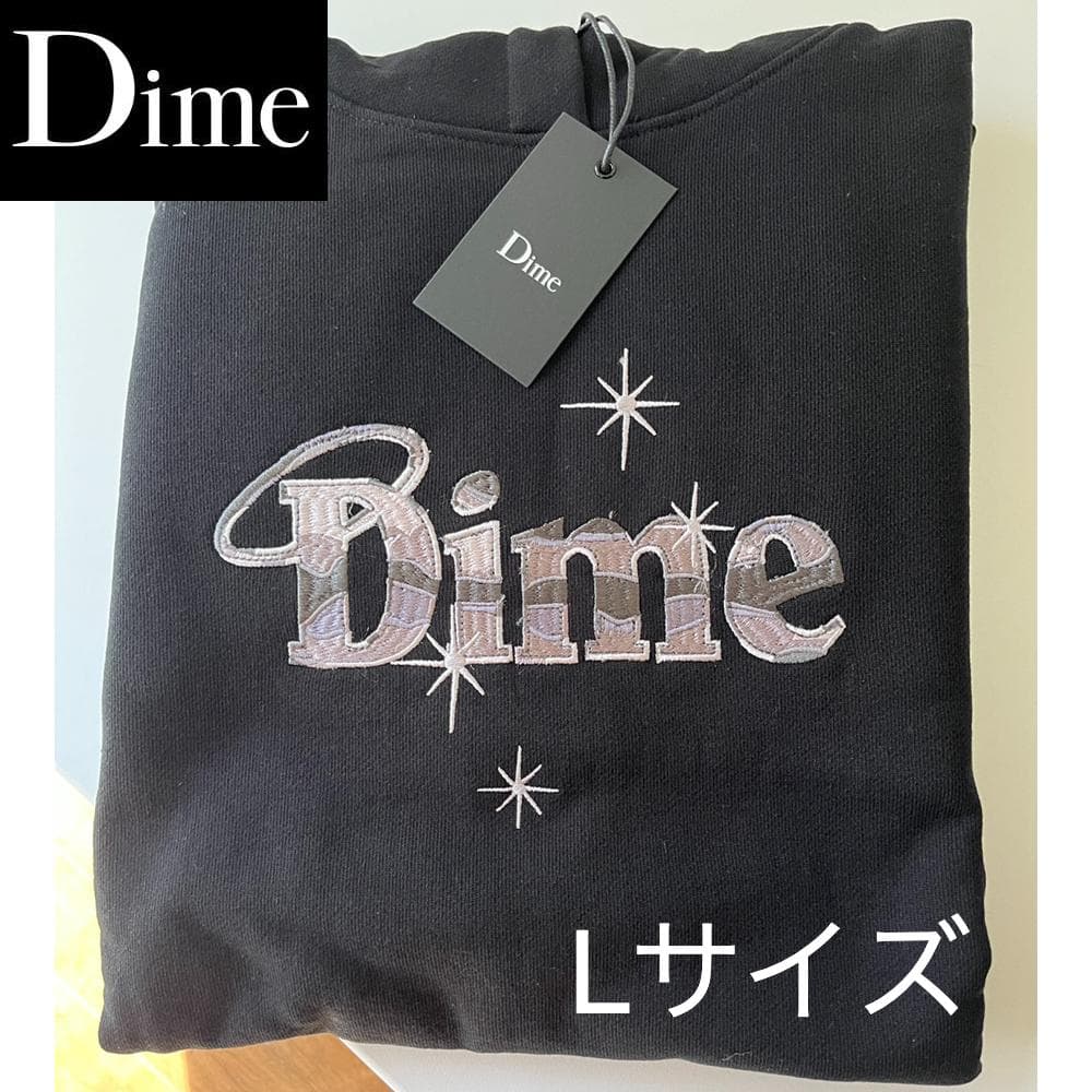 人気 23AW新作 Dime ダイム ロゴ刺繍 コットン フーディ パーカー L