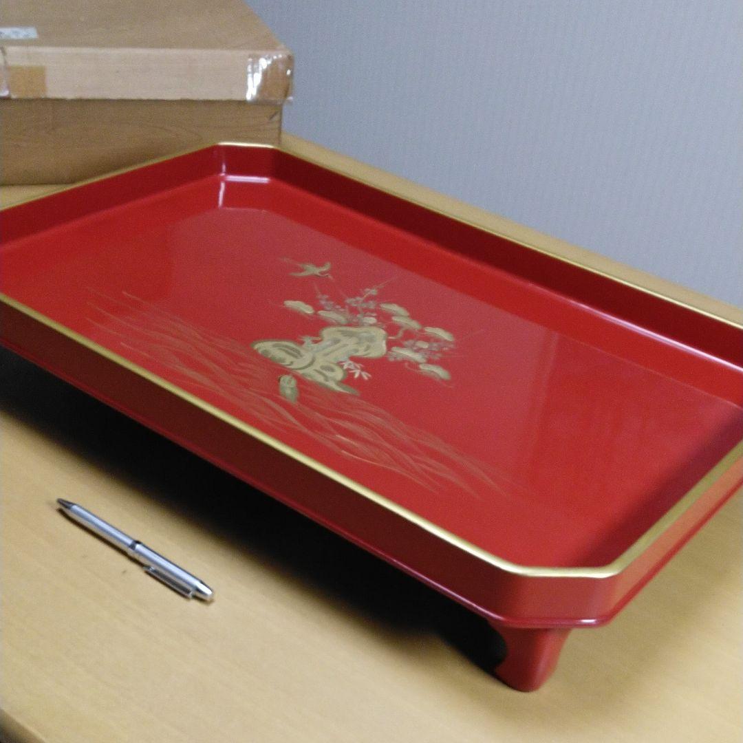 秋田川連漆器 川連塗大型祝膳 足付き膳 木製漆塗り