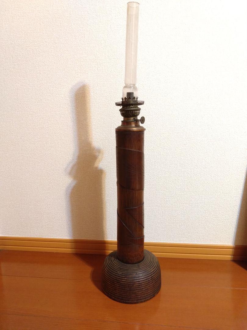 竹製灯油ランプ vintage品 高さ74.5センチ