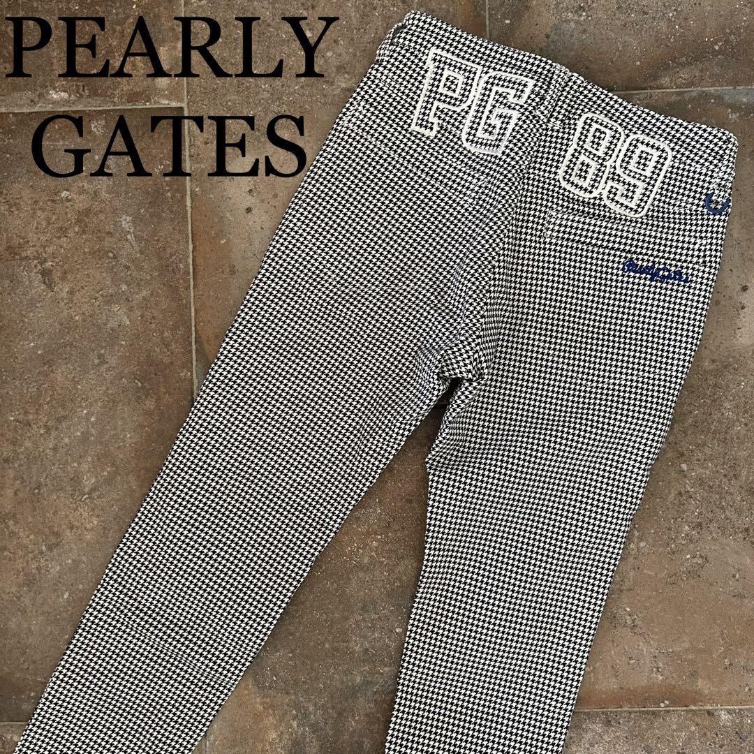 PEARLYGATES 千鳥格子柄厚手ストレッチロングパンツ