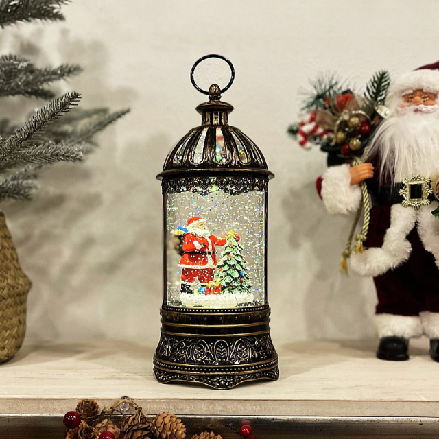 【お値下げ交渉可能】スノードーム ランタン クリスマスオブジェ サンタ
